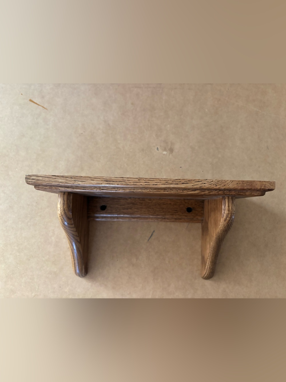 Hand Crafted Wall Display Shelf - Brown Wood
